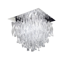 Luminaria de techo PL AURA GR E27 IP20, cromo, claro regulable