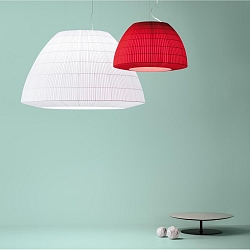 Luminaria de techo BELL 090 E27 IP20, rojo regulable
