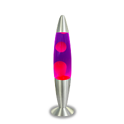 L�mpara LED de lava IP20, p�rpura, rosado, plata 