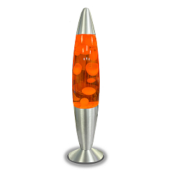 L�mpara LED de lava IP20, naranja, plata, blanco 