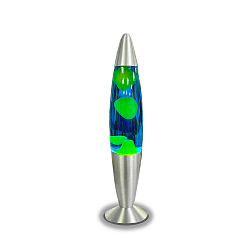L�mpara LED de lava IP20, azul, amarillo, plata 