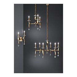Luminaria de pared GIRATA de 2 llamas E14 IP20, dorado regulable