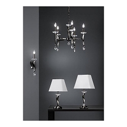 Luminaria de mesa GIRATA E27 IP20, blanco, cromo negro regulable