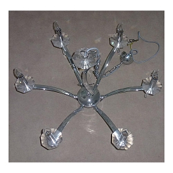 Luminaria colgante STELLA de 6 llamas E14 IP20, cromo regulable