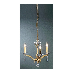 Luminaria colgante STELLA de 3 llamas E14 IP20, dorado regulable