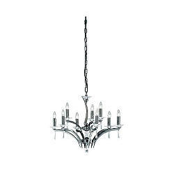 Luminaria colgante STELLA de 9 llamas, doble E14 IP20, cromo negro regulable