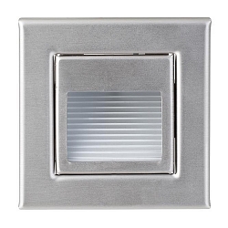Luminaria de pared empotrable angular IP20, acero inoxidable, claro 
