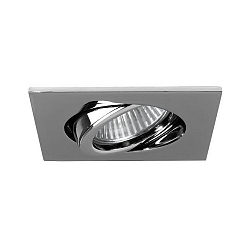 Luminaria empotrable TIRREL-S angular, giratorio, con espaciador GU10 IP20, cromo regulable 50W