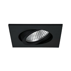 Luminaria empotrable TIRREL-S angular, giratorio, con espaciador GU10 IP20, negro regulable 50W