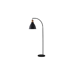 Luminaria de pedestal BRENTHIS abajo, r�gido E27 IP20, madera, negro 