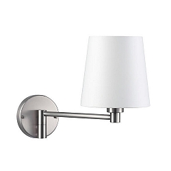 Luminaria de pared con pantalla, con brazo articulado E27 IP20, n�quel mate, blanco regulable