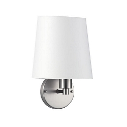 Luminaria de pared con pantalla E27 IP20, n�quel mate, blanco regulable