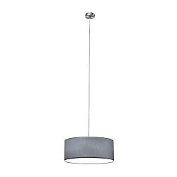 Pendant luminaire SOFT TUBE 480, � 48cm, 3 x E27 max. 60W, matt nickel / shade chintz grey / diffuser PC