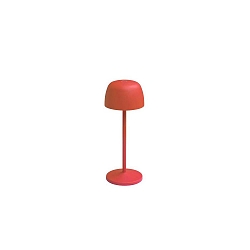 L�mpara de mesa a pilas ROSS con regulador t�ctil IP54, mate, rojo regulable