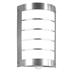Luminaria de pared para exteriores lang, semicircular, con detector de movimiento E27 IP44, acero inoxidable