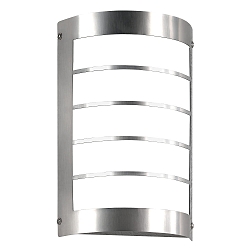 Luminaria de pared para exteriores lang, semicircular, con sensor, con rejilla IP44, acero inoxidable 