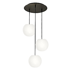 pendant luminaire ACAI 21 3 flames, round E27 IP20, mat, opal white dimmable