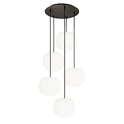 pendant luminaire ACAI 26 5 flames, round E27 IP20, mat, opal white dimmable