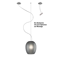 Luminaria colgante ANUA de 1 llama E27 IP20, aluminio cepillado, gris, mate regulable