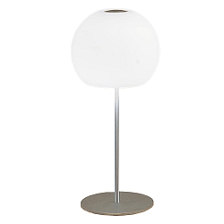 Luminaria de mesa BALL lang, con interruptor G9 IP20, aluminio cepillado, ópalo, blanco mate 