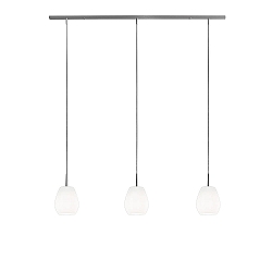 Luminaria colgante BAGAN de 3 llamas, corto, regulable E27 IP20, aluminio cepillado, �palo, blanco mate regulable