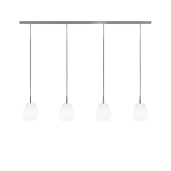 Luminaria colgante BAGAN de 4 llamas, lang, regulable E27 IP20, aluminio cepillado, �palo, blanco mate regulable