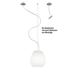 Luminaria colgante BAGAN de 1 llama, regulable E27 IP20, aluminio cepillado, �palo, blanco mate regulable