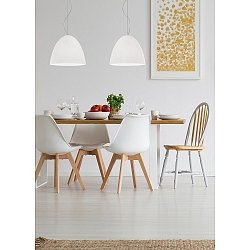 Luminaria colgante BELL de 2 llamas, peque�o, regulable E27 IP20, aluminio cepillado, blanco mate regulable