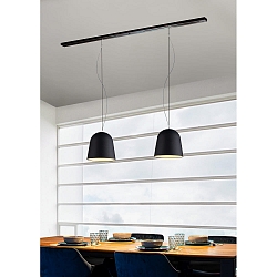 Luminaria colgante CLAVIO M de 2 llamas, grande, regulable E27 IP20, antracita, negro mate regulable