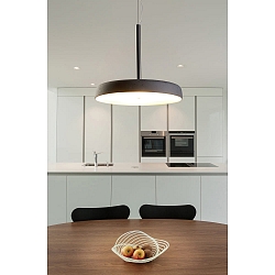 Luminaria colgante CLAVIO FLAT redondo, regulable IP20, antracita, negro mate regulable