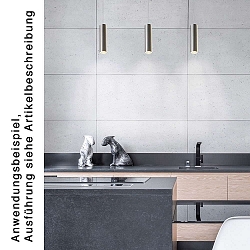 Luminaria colgante TUBUS grande, regulable GU10 IP20, aluminio cepillado regulable