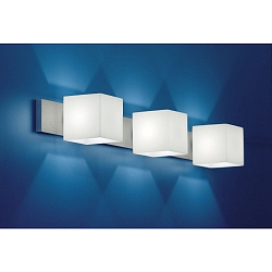 Luminaria de pared CUBE de 3 llamas, regulable G9 IP20, aluminio cepillado, �palo, blanco mate regulable
