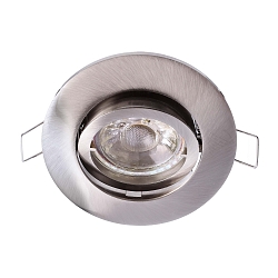 Luz downlight ALIOTH 2 ROUND redondo, giratorio, constante de voltaje GU5.3 IP20, plata regulable