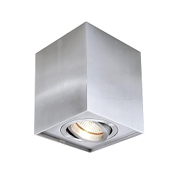 Luminaria de techo BENGALA SQUARE forma de cubo, ajustable GU10 IP20, plata cepillado regulable