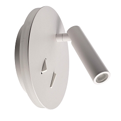 Luminaria de pared BRAHE IV con interruptor, con punto LED, directo / indirecto IP20, blanco 