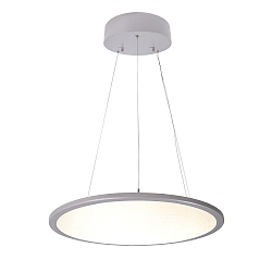 KapegoLED pendant luminaire LED Panel, transparent, round, warm white, silver