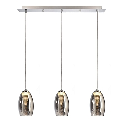 Luminaria colgante ELECTRA de 3 llamas IP20, cromo, plata