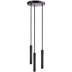 Luminaria colgante SLIM DIM de 3 llamas, redondo, UGR < 19 IP20, negro intenso regulable