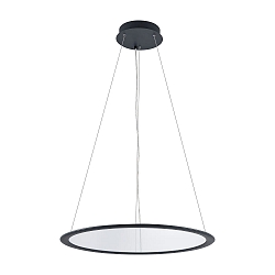 Luminaria colgante redondo IP40, transparente, negro intenso regulable