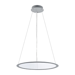 Luminaria colgante redondo IP40, gris, transparente regulable