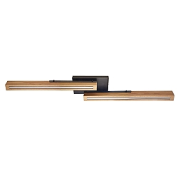 Luminaria de techo MADERA l�mpara de madera IP20, marr�n, negro regulable