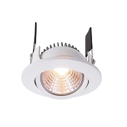 Luminaria empotrable para techos COB 68 redondo IP20, blanco regulable