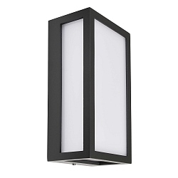 Luminaria de pared para exteriores GRUMIUM SQUARE CCT I angular, CCT Switch, conmutable IP54, plomo oscuro 