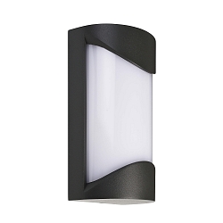 Luminaria de pared para exteriores GRUMIUM ROUND I redondo, conmutable IP54, plomo oscuro, satinado, blanco 