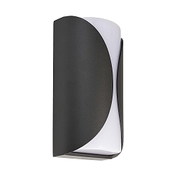 Luminaria de pared para exteriores GRUMIUM ROUND II redondo, conmutable IP54, plomo oscuro, satinado, blanco 