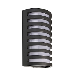 Luminaria de pared para exteriores GRUMIUM ROUND III redondo, conmutable IP54, plomo oscuro, satinado, blanco 