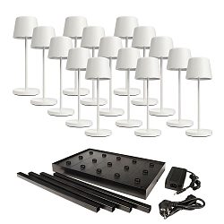 L�mpara de mesa a pilas CANIS MINI GASTRO 15 piezas IP65, negro regulable