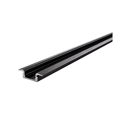 ET-01-08, flat T-profile for 8 - 9,3 mm LED stripes, 200cm, matt brushed black