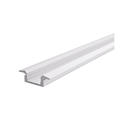 ET-01-08, flat T-profile for 8 - 9,3 mm LED stripes, 200cm, matt white