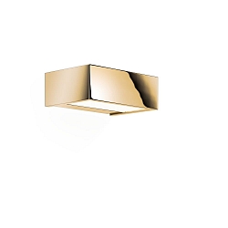 Luminaria de pared BOX 15 N LED IP44, dorado regulable